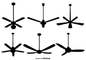 Set Of Vector Ceiling Fan Icons