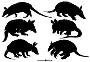 Vector armadillo conjunto de iconos