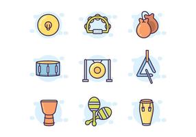 Icono de percusión de colores vector