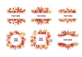 Japanese Maple Ornament Label Vector Designs