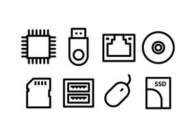 Computer Hardware Icon Set vector