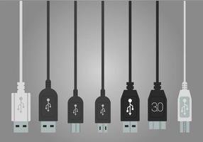 USB port vector set