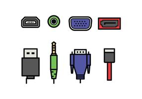 Plug and Port Icons vector