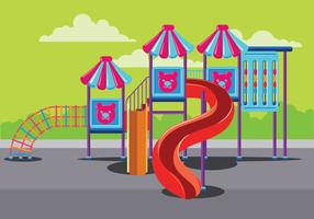 Modern Children Playground in Park or Jungle Gym vector