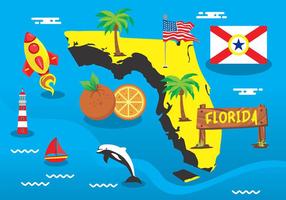 Elemento de mapa de la Florida Vector Pack