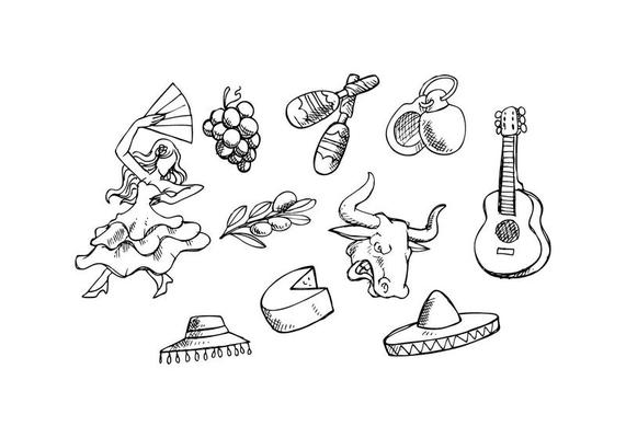 Free Spain Sketch Icon Vector