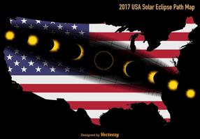 Mapa del camino del eclipse solar de los EEUU del vector