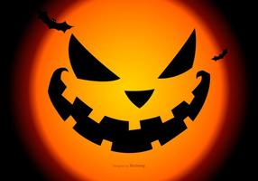 Spooky Pumpkin Face Halloween Background vector