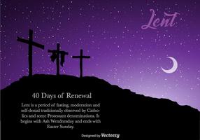 Vector Lent Banner For Easter With Three Crosses