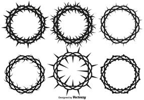 Vector Crown Of Thorns Set For Lent And Easter