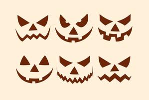 Halloween Pumpkin Faces Collection vector