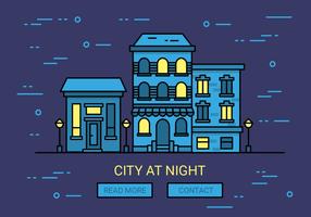 Free Linear Night Cityscape Vector Background
