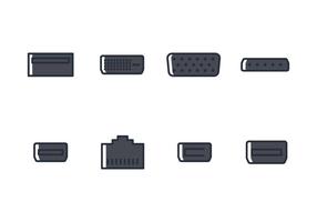 Icono de línea de puerto USB vector