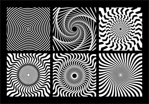 Spiral Monochrome Geometric Element