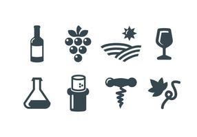 Wine, wine making vector icons