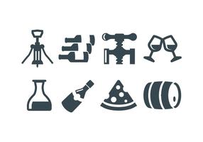 Wine, wine making vector icons