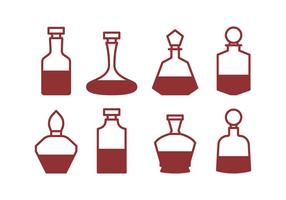 Decanter Icon Set vector