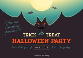 Halloween Bat Party Vector Poster