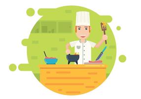 Ilustración de la actividad de la cocina vector