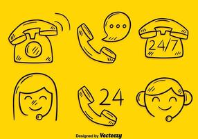 Sketch Call Centre Element Vector