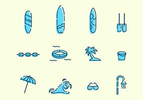 Beach Vacation Icons vector