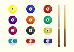 Billiard Ball And Pool Stick Vector