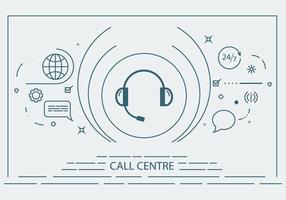 Call Centre Flat Line Vector