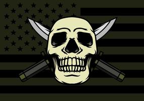 Skull With Bayonet Background vector