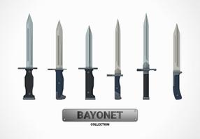 Bayonet Flat Vector Illustration Collection