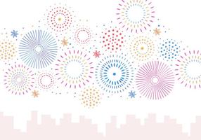 Set Of Fireworks In White Background vector