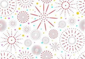 Set Of Fireworks In White Seamless Pattern Background vector