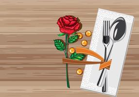 Rustic Table Setting with Serviette vector