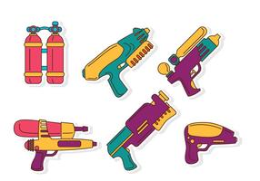 Flat Watergun Pistol vector