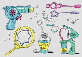 Colorful Bubble Blower Tools Doodle Vector Illustration