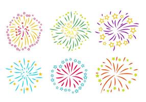 Fireworks White Background Vector 