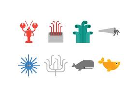 Sea life vector icons