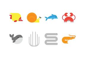 Sea life vector icons