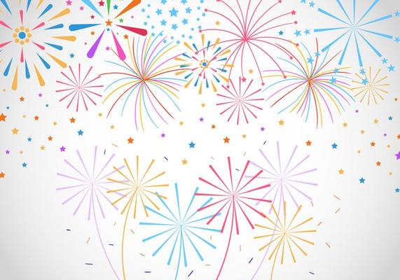Set Of Watercolor Fireworks