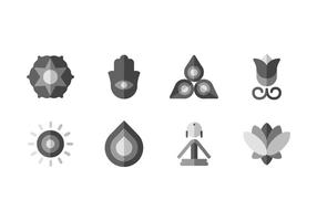 Meditation yoga set icons vector