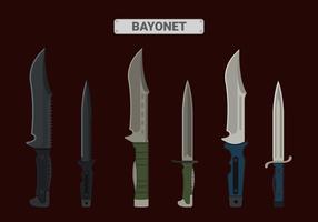 Bayonet Flat Vector Illustration Collection
