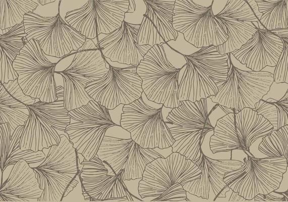 Ginkgo Vintage Color Seamless Pattern Vector