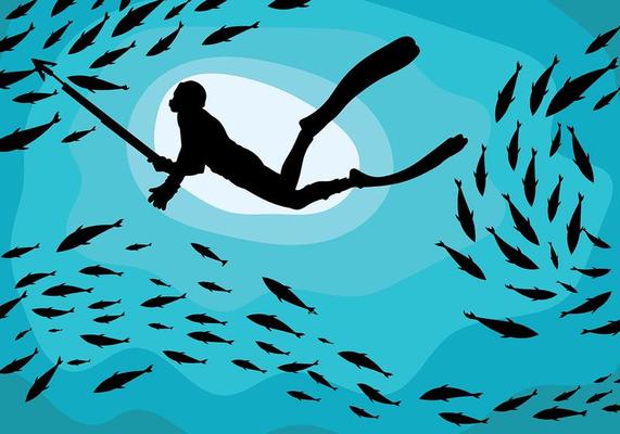 Spear Fishing Vector Art, Icons, and Graphics for Free Download