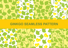 Ginkgo Seamless Patterns vector