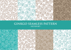 Ginkgo Seamless Patterns vector