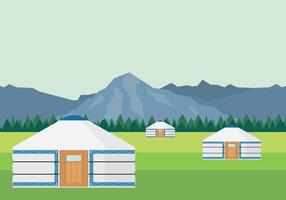 Mongolian Tent Illustration vector