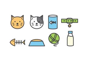 Conjunto de iconos de gato vector