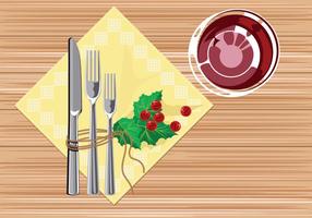Rustic Table Setting with Serviette vector