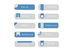 Flat Buttons For Websites vector