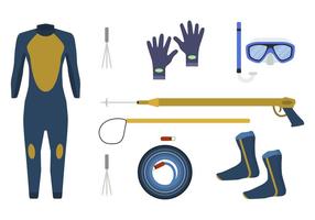 Flat Spearfishing Vectors