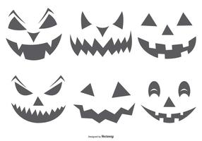 Cute Spooky Halloween Pumpkin Faces vector